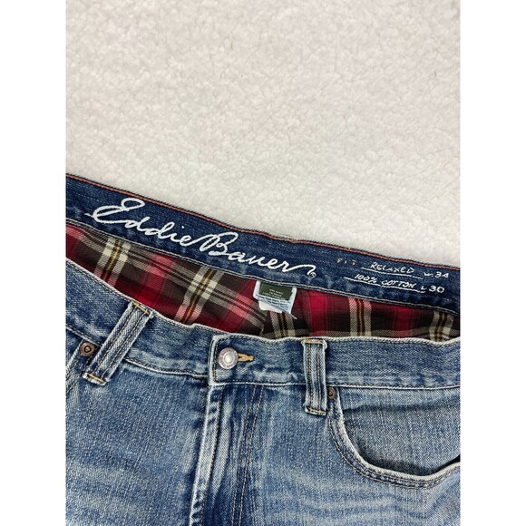 Eddie Bauer Jeans Men’s Size 34x30 Blue Relaxed Fit Straight Leg Denim Casual - Picture 7 of 9